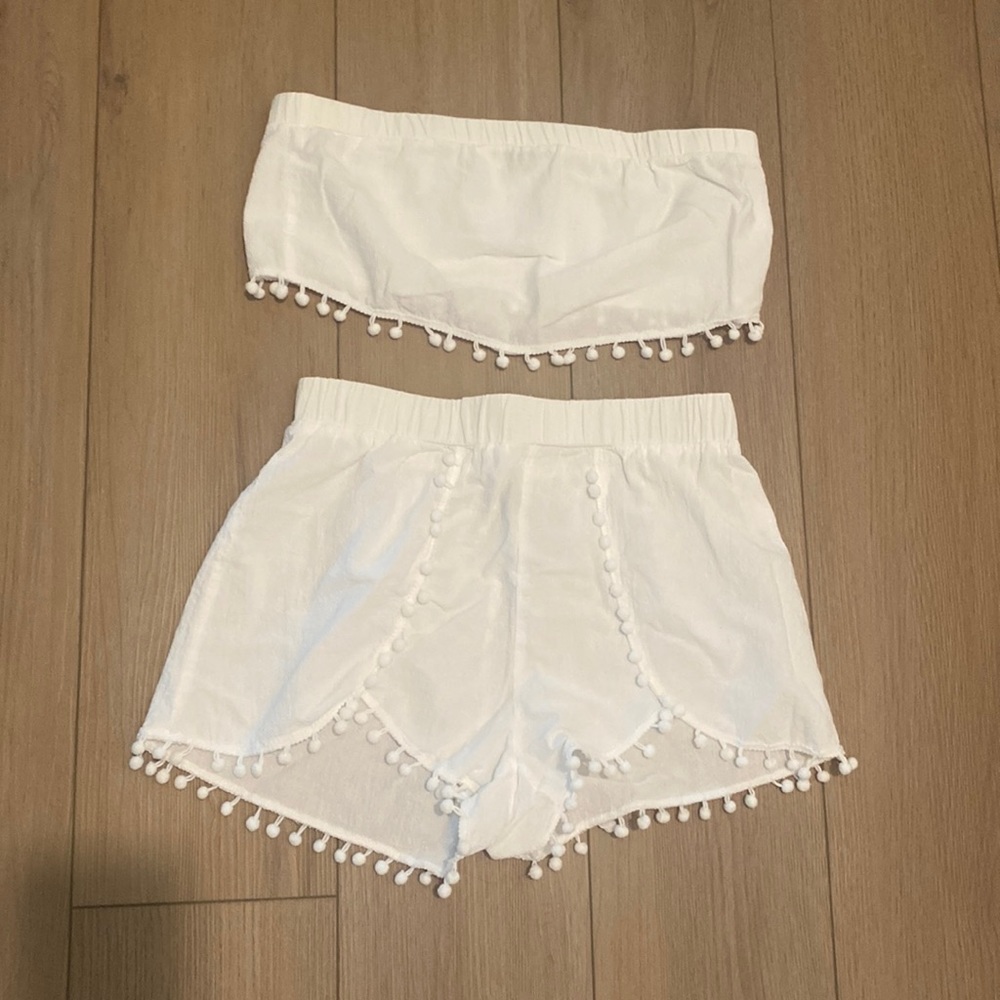 Two piece outfit or swimsuit cover-up